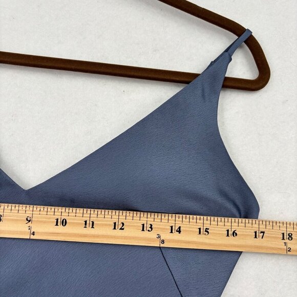 Jenny Yoo Slip Dress Womens Size 2 Blue Spaghetti Straps Back Zip Padded Cups - Picture 8 of 10